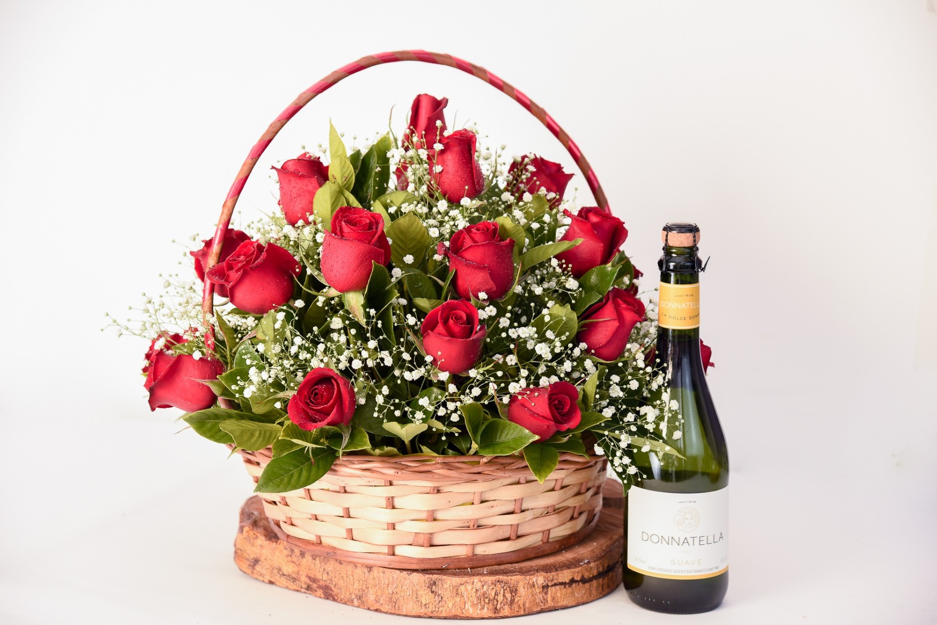 Cesta Luxo Rosas & Espumante