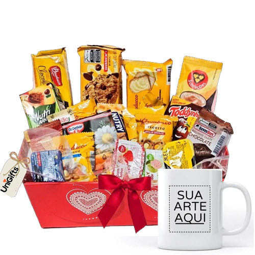 Cesta Doces & Caneca Personalizada